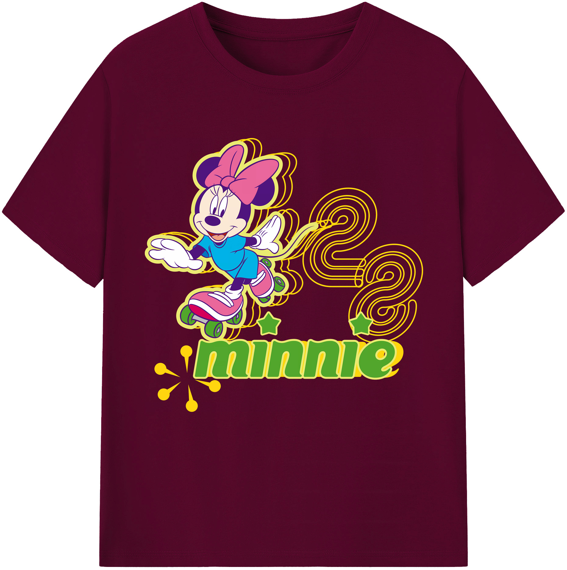 （画像用） ミッキーマウス Mickey Mouse レディースカジュアルプリントTシャツ（綿100％）
